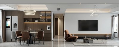 现代简约客餐厅3D模型下载